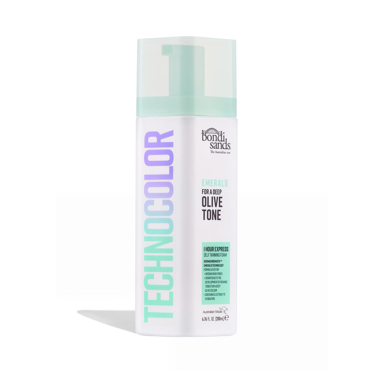 Bondi Sands front packaging showing emerald foam and quick-rinse benefit