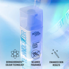 Bondi Sands pump dispensing blue-grey sapphire foam for visible application