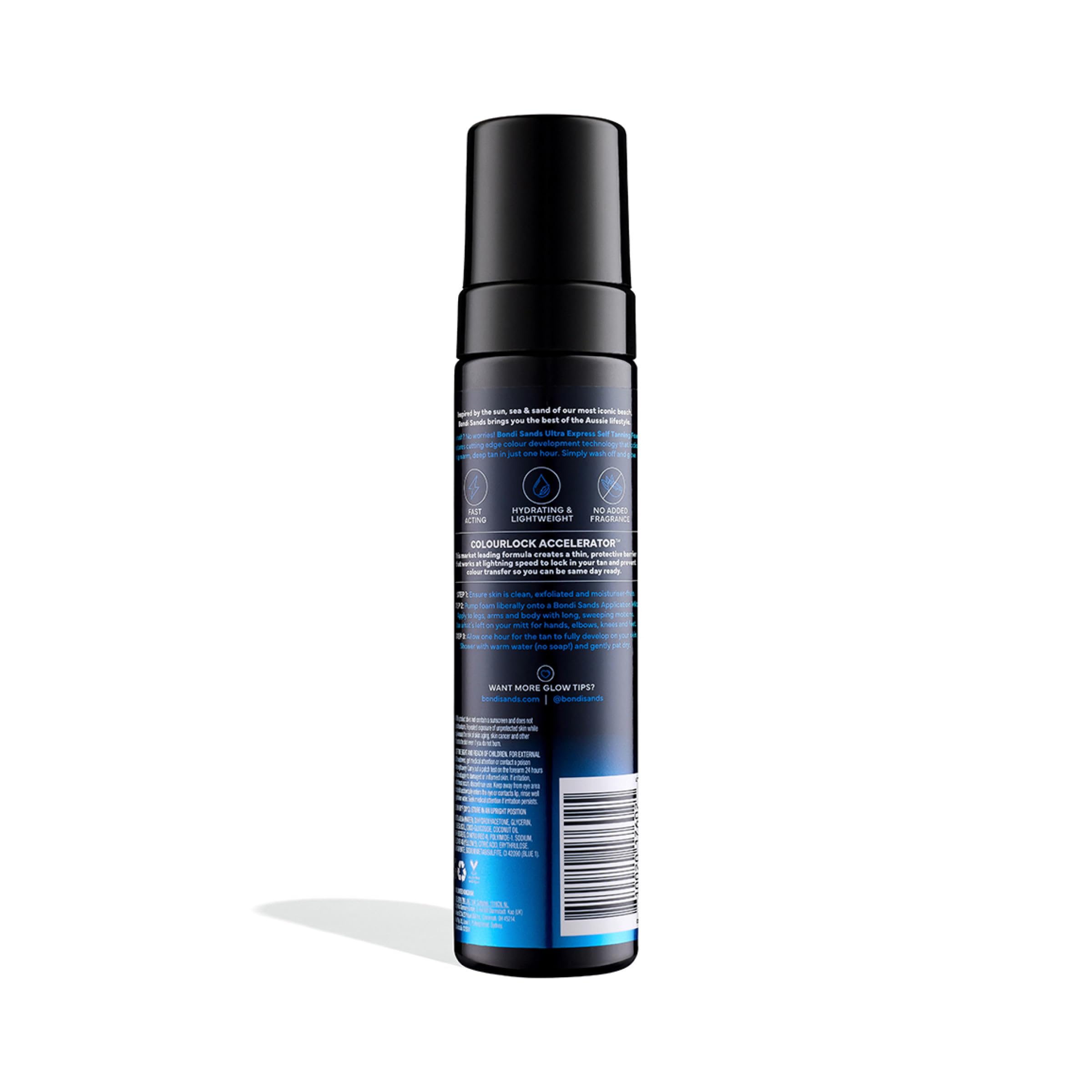 Bondi Sands can packed with travel essentials for on-the-go tanning