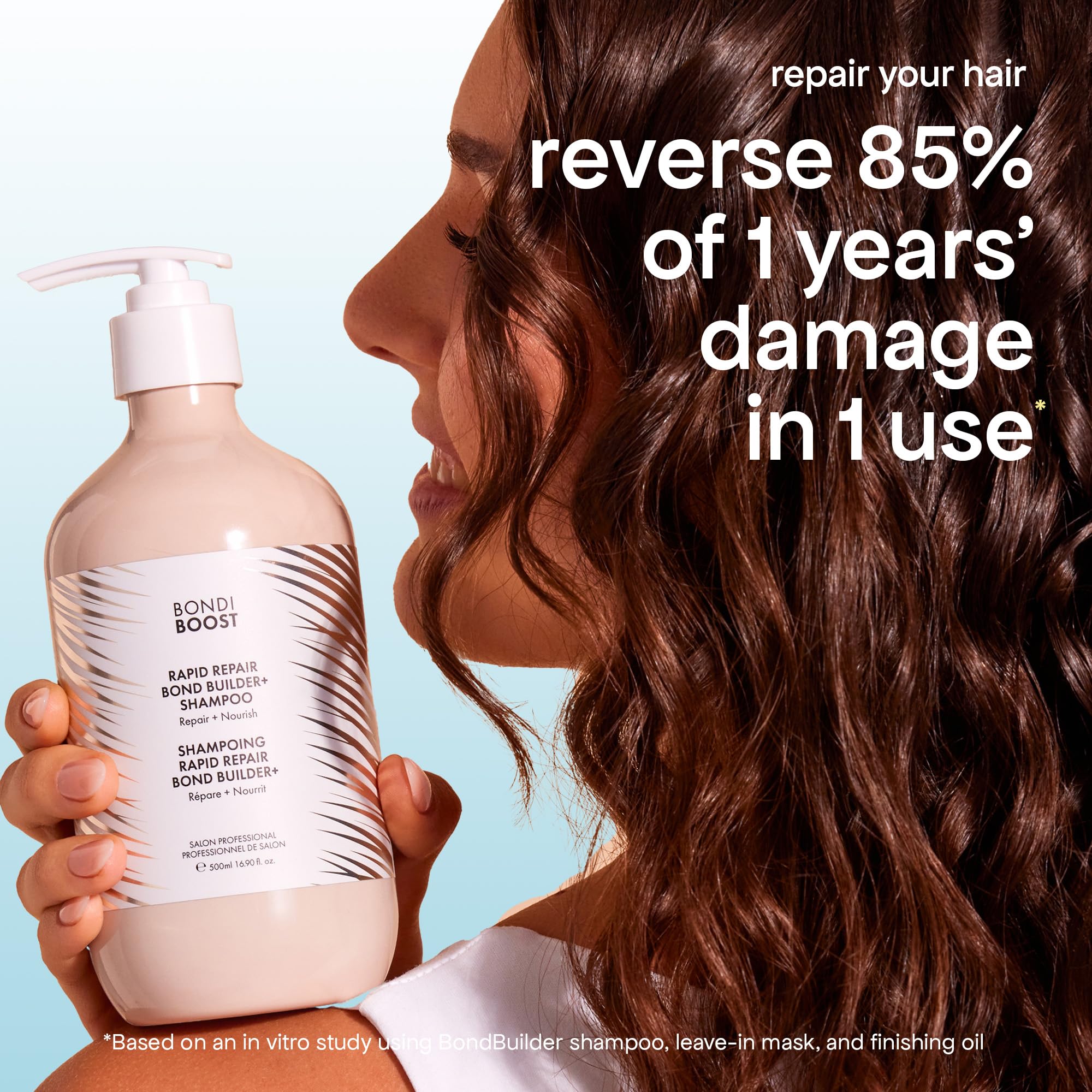BONDIBOOST before and after hair showing improved strength and smoothness