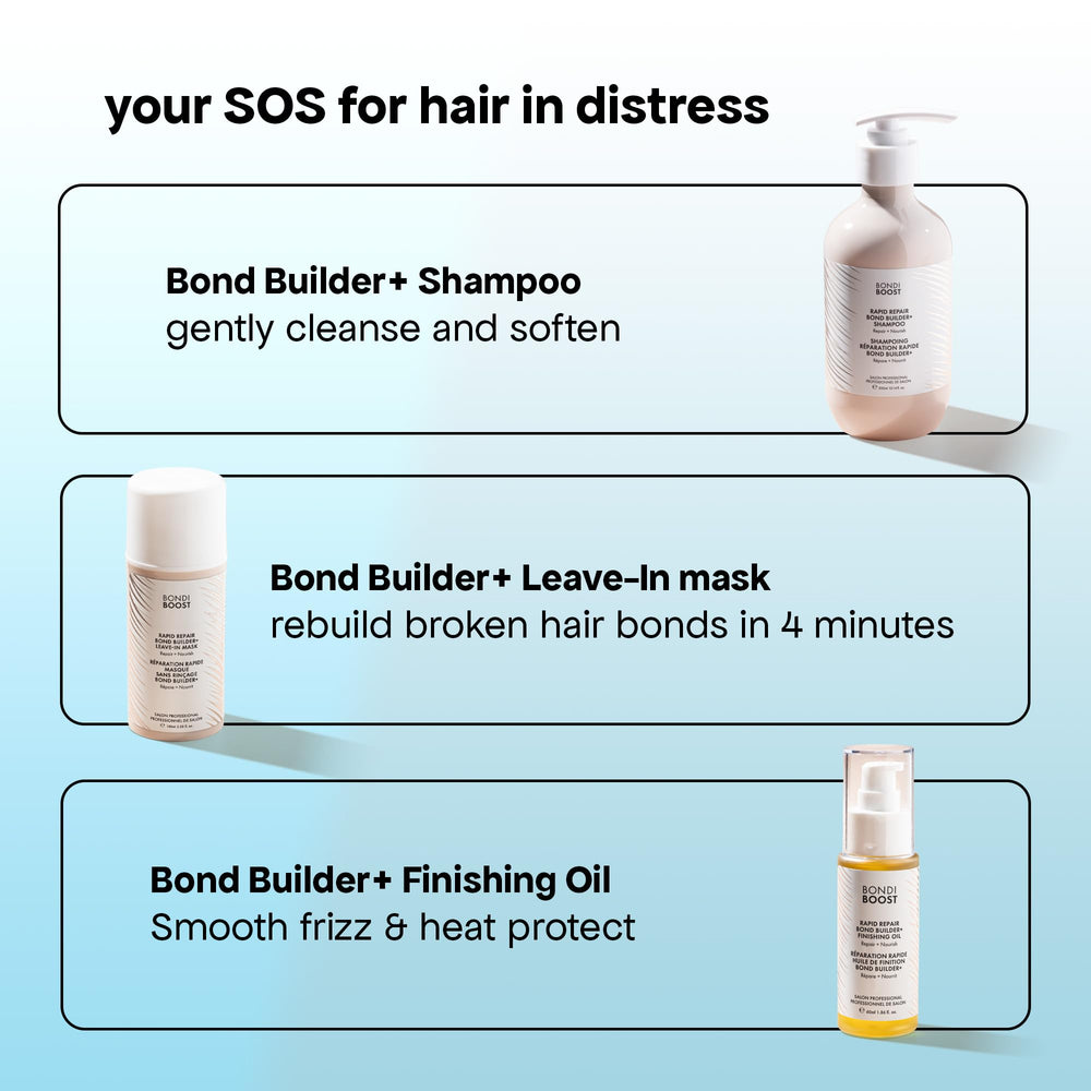 BONDIBOOST being applied to damp hair in hands to detangle and hydrate benefit