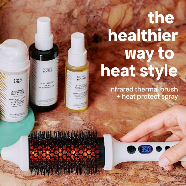 BONDIBOOST on bathroom counter as part of daily styling routine for convenience