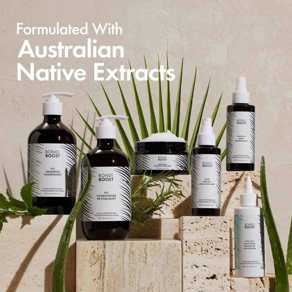 BONDIBOOST on bathroom shelf styled with towels for daily routine appeal