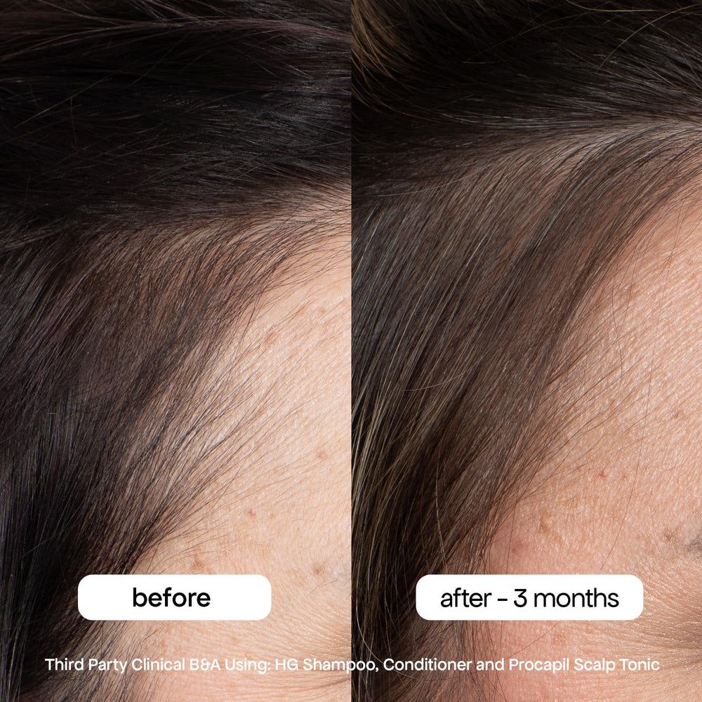 BONDIBOOST shampoo bottle close-up highlighting pump and label benefits