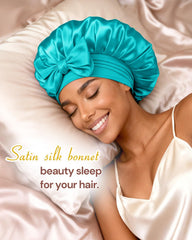 BONNET QUEEN close-up of stretchy tie band showing soft grip benefit