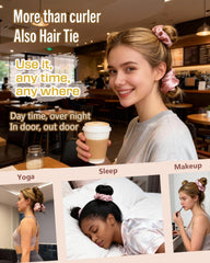 BONNET QUEEN curler in use wrapping medium-length hair for overnight curls