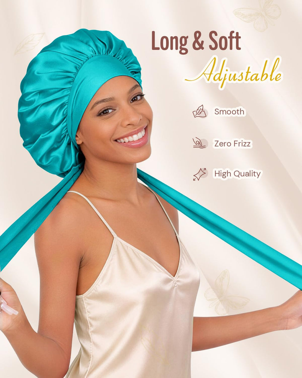 BONNET QUEEN satin interior detail protecting hair from friction