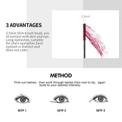 bonnie choice black mascara applied to lashes showing definition and volume benefit