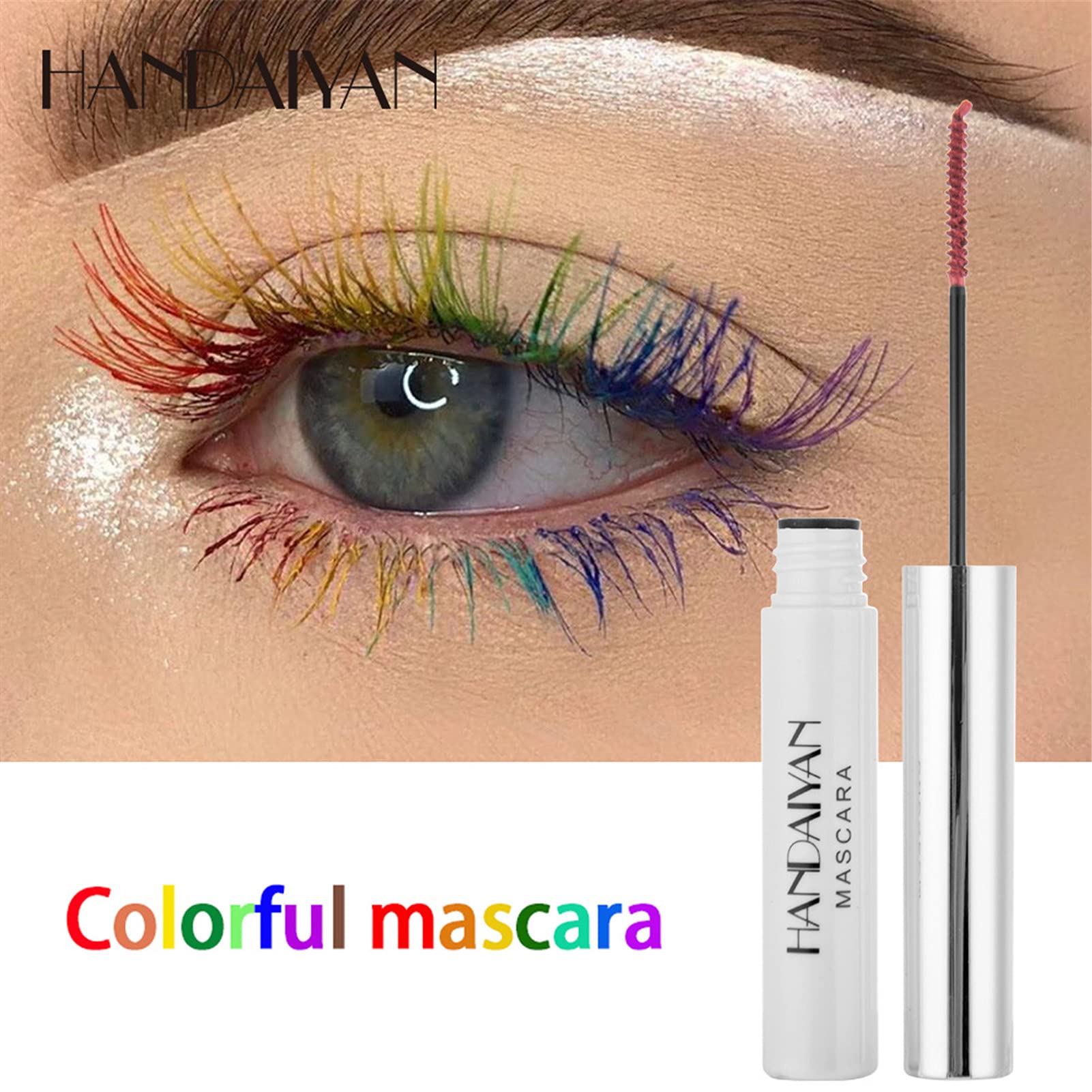 bonnie choice blue mascara being applied on model showing bold color payoff