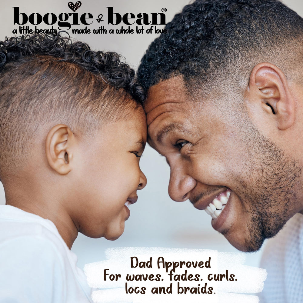 Boogie and Bean used while braiding hair showing smoother strands benefit