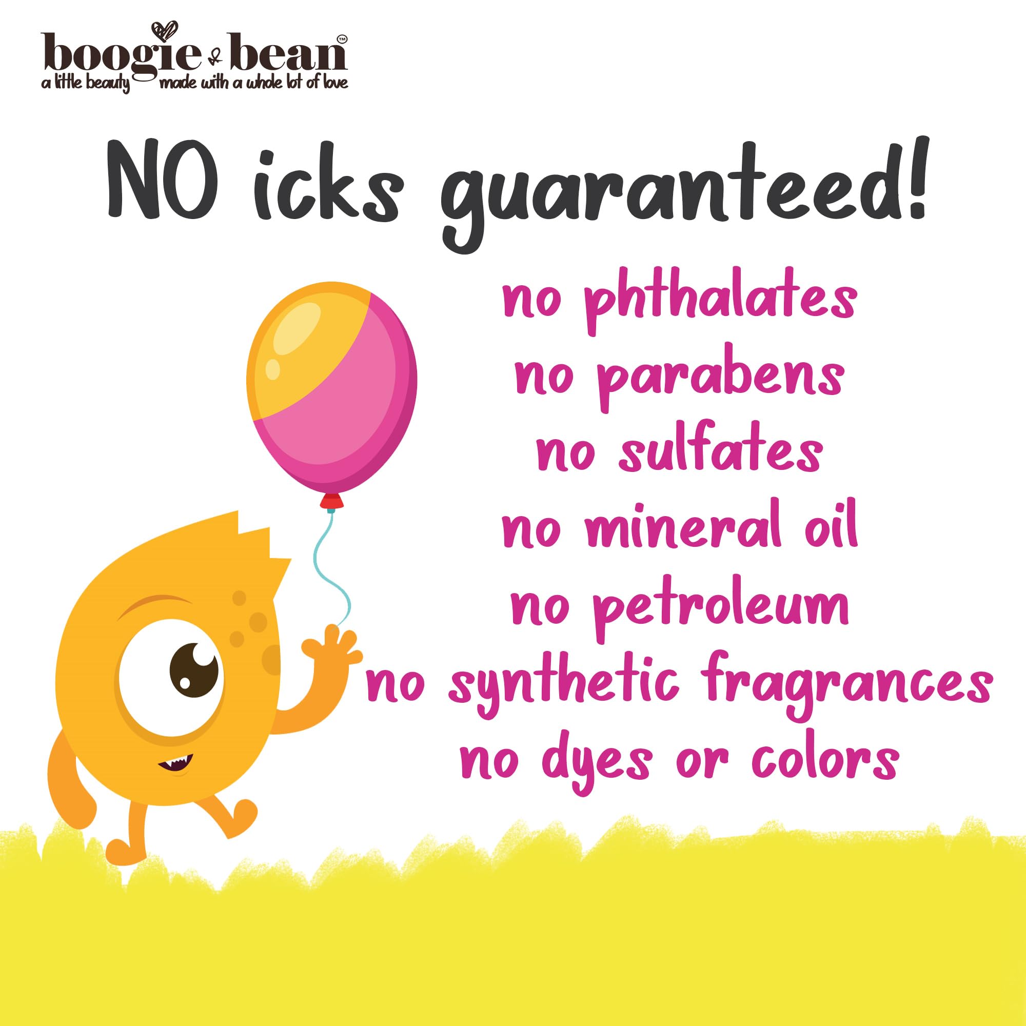 Boogie and Bean label close-up showing vitamin-enriched formula and clean ingredients