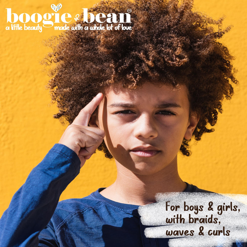 Boogie and Bean applied to locs showing neat maintenance and shine benefit