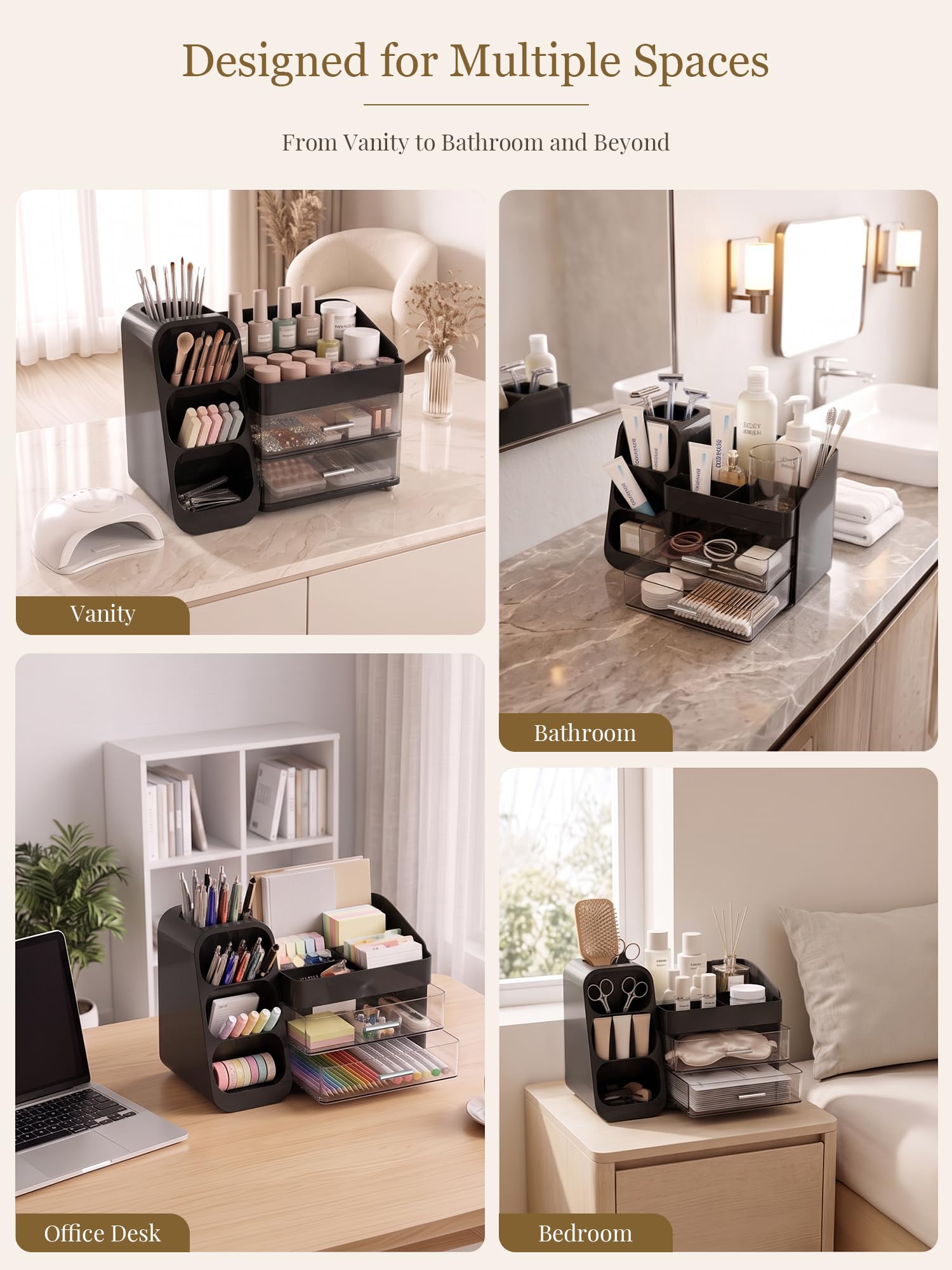 Booklov on bathroom vanity in lifestyle scene creating an organized, stylish space