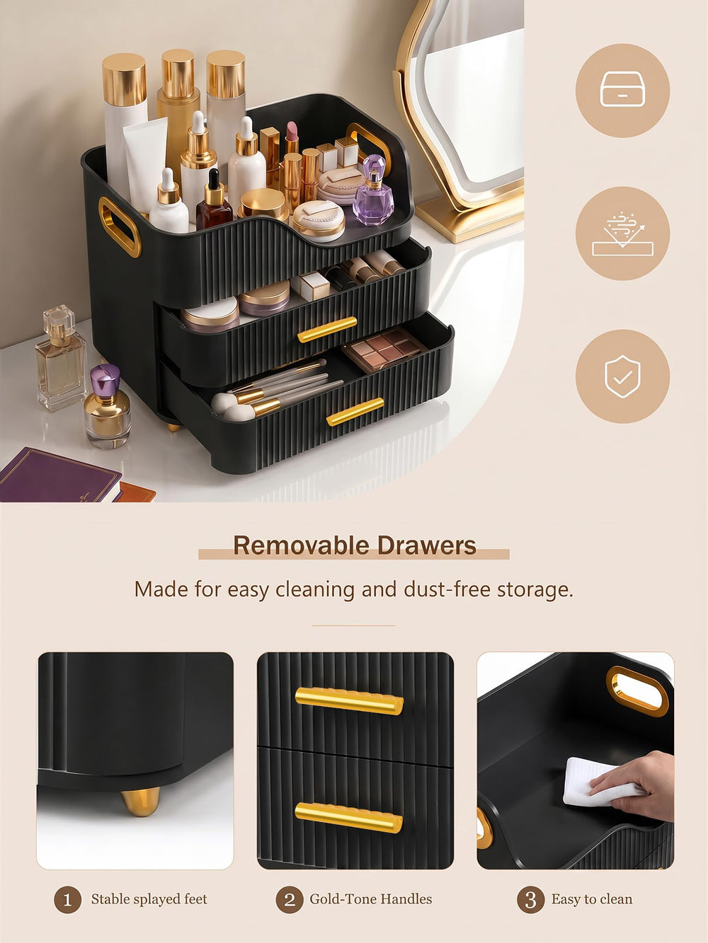 Booklov drawers closed keeping small items dust-free and neatly stored