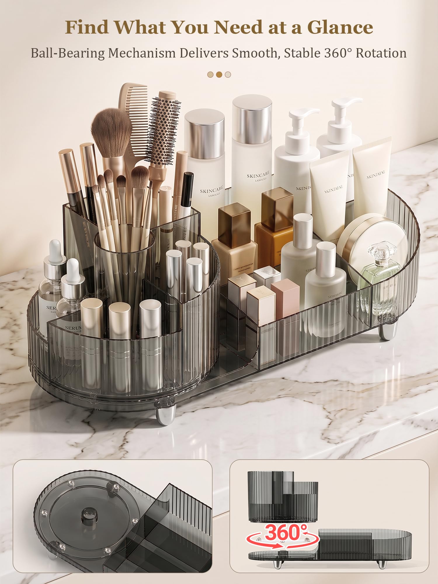 Booklov organizer non-slip base detail keeping items secure on countertop