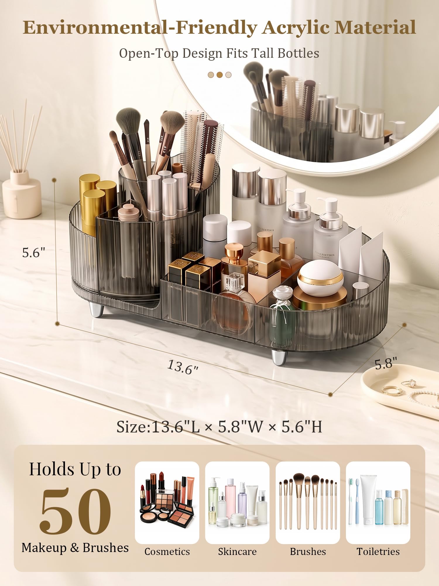Booklov organizer top-down showing open compartments and visible storage