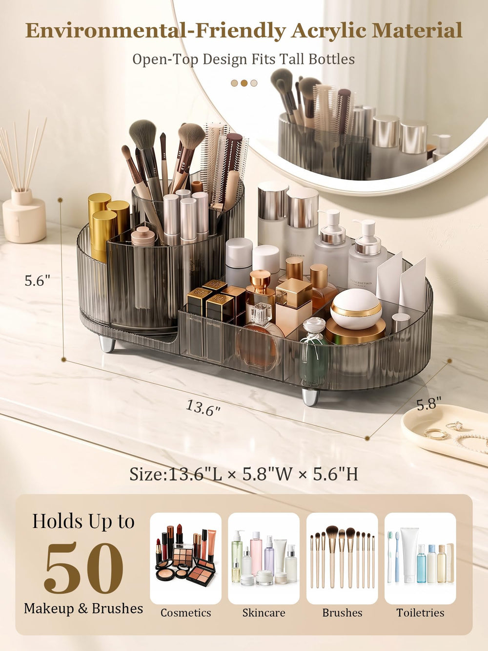 Booklov organizer top-down showing open compartments and visible storage