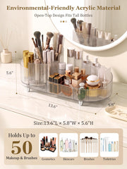 Booklov top view highlighting compartments with brushes for quick access