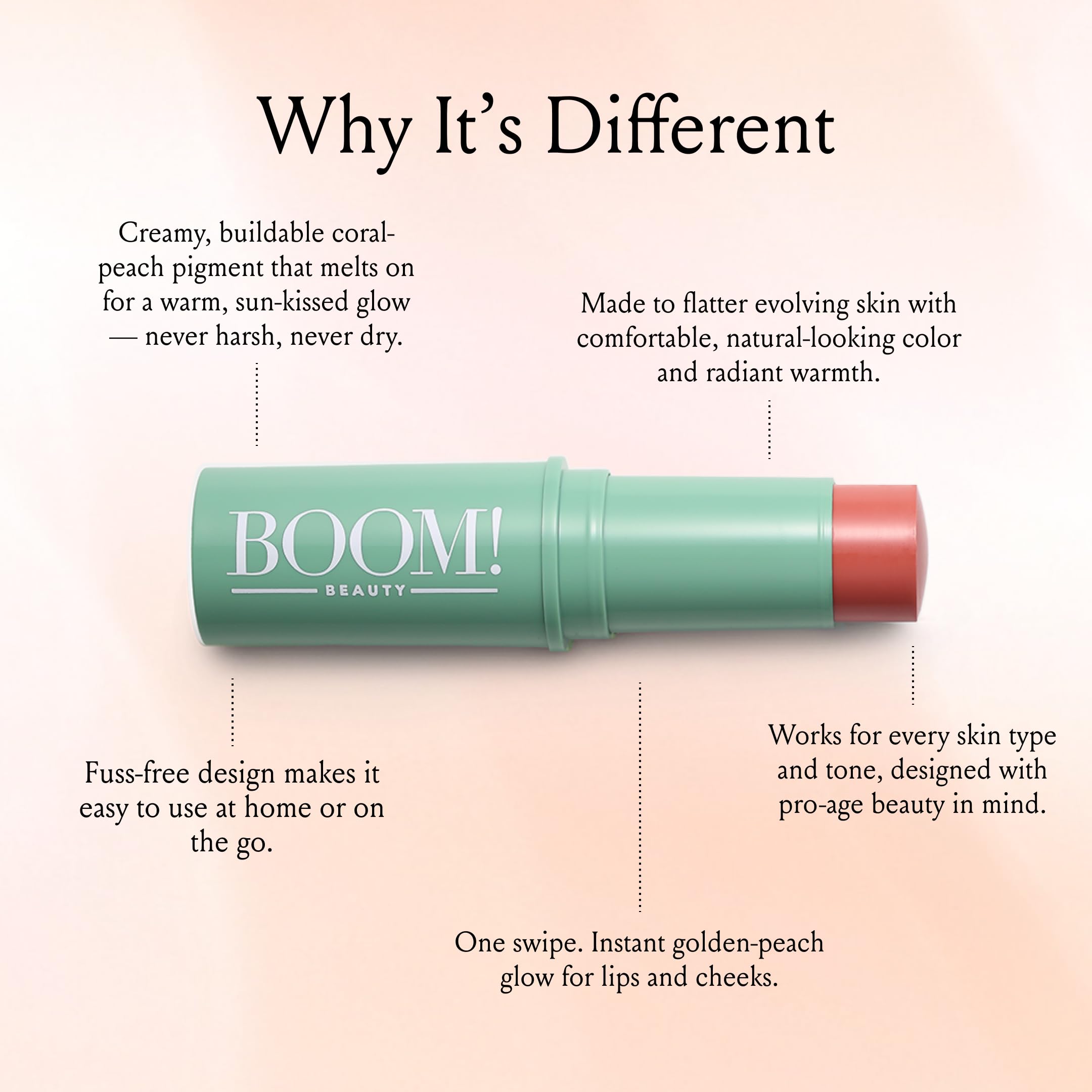 BOOM! by Cindy Joseph close-up of creamy stick texture demonstrating smooth blendability