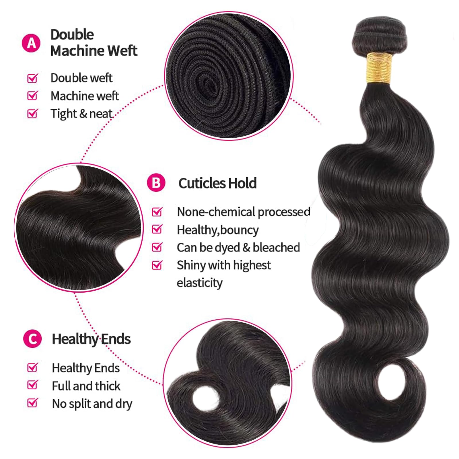 Boopwine detailed shot of body wave texture for soft natural movement