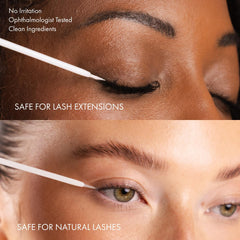 Borboleta lash serum applied on upper lash line demonstrating easy nightly use