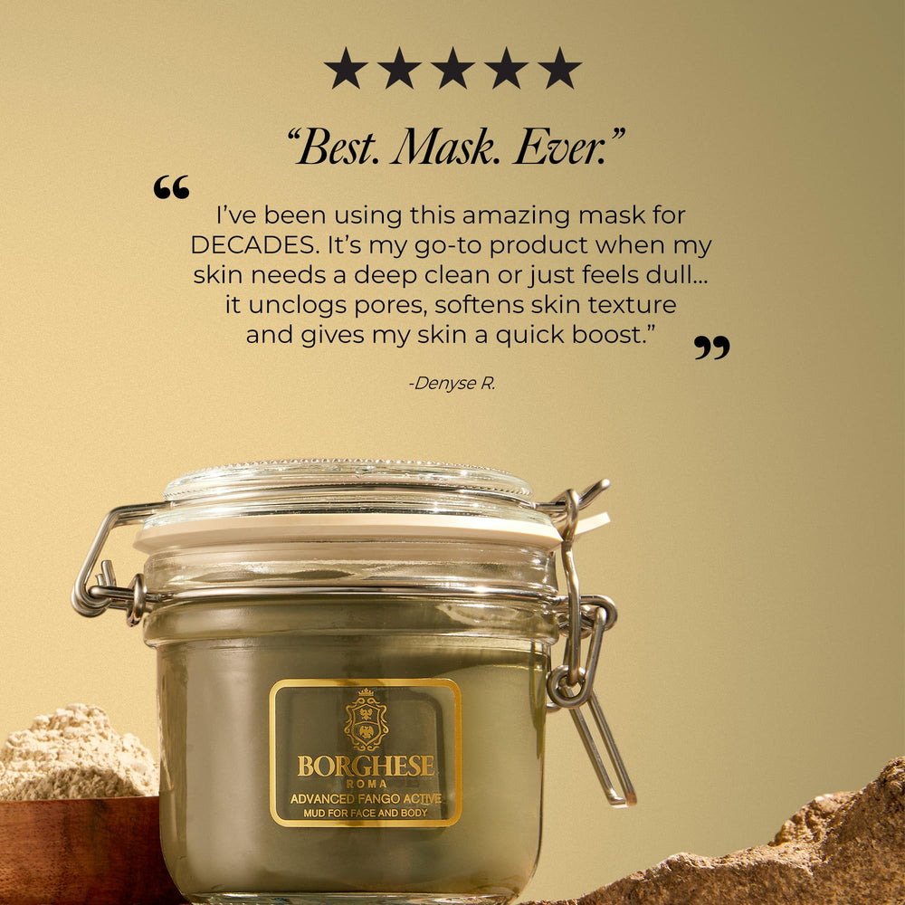 Borghese jar beside spa towels suggesting at-home spa experience benefit