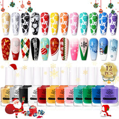 Born Pretty front packaging showing 12-color stamping set and benefits