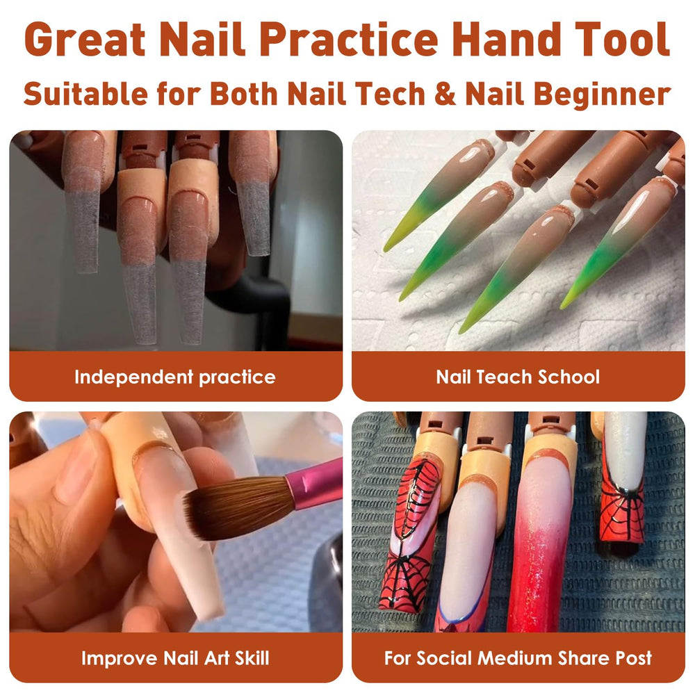 BORNBYME set of 200 nail tips laid out for varied practice and quick swaps