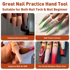 BORNBYME set of 200 nail tips laid out for varied practice and quick swaps