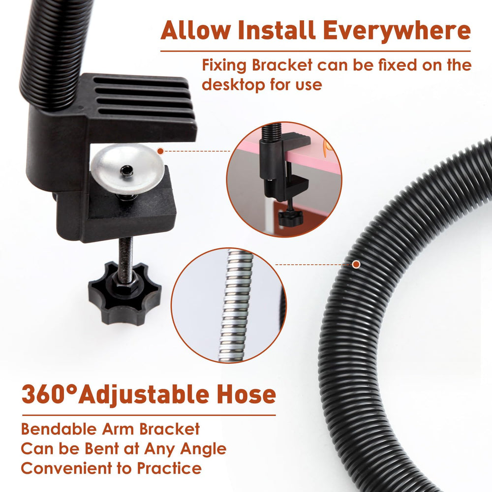 BORNBYME stainless-steel handle and clamp detail offering secure tabletop mounting