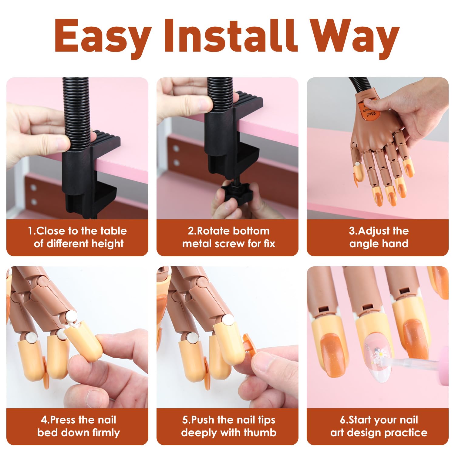 BORNBYME joint close-up demonstrating flexible movement for accurate nail angles