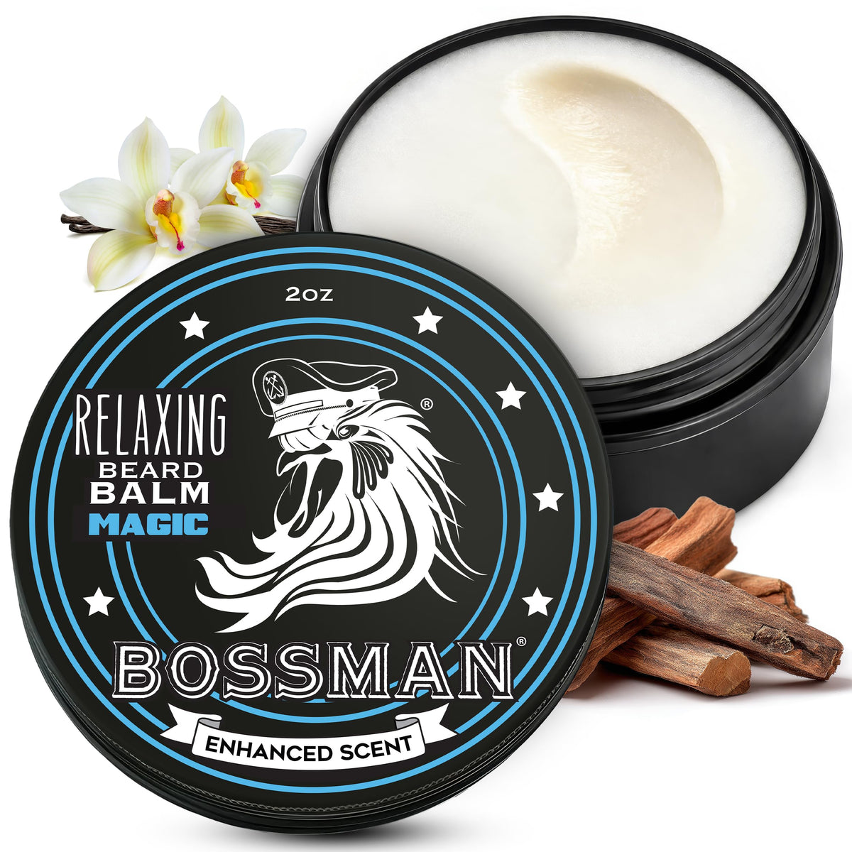 Bossman jar front view showing product and easy-grip lid for everyday use