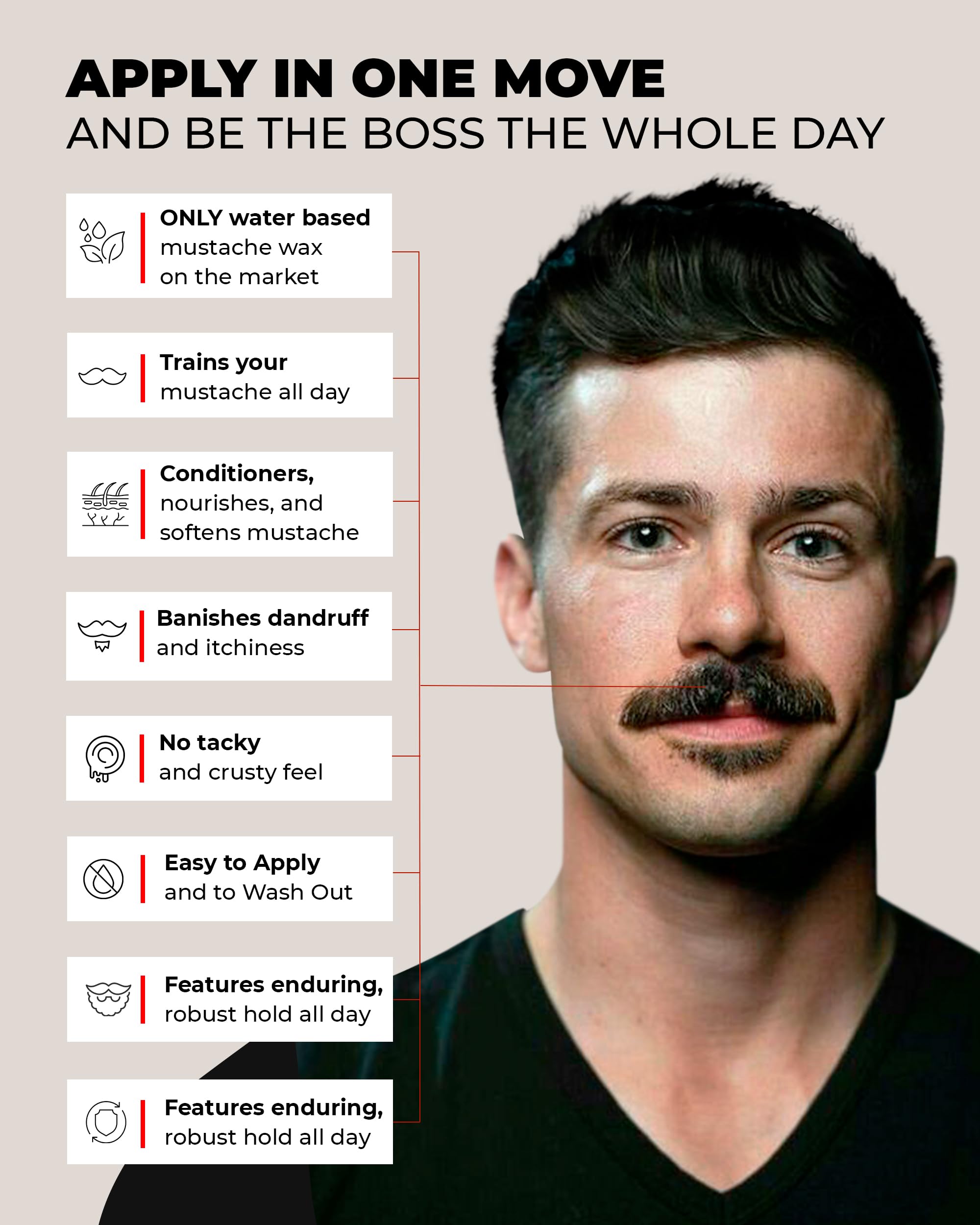Bossman wax on fingertips showing easy application and quick warming benefit