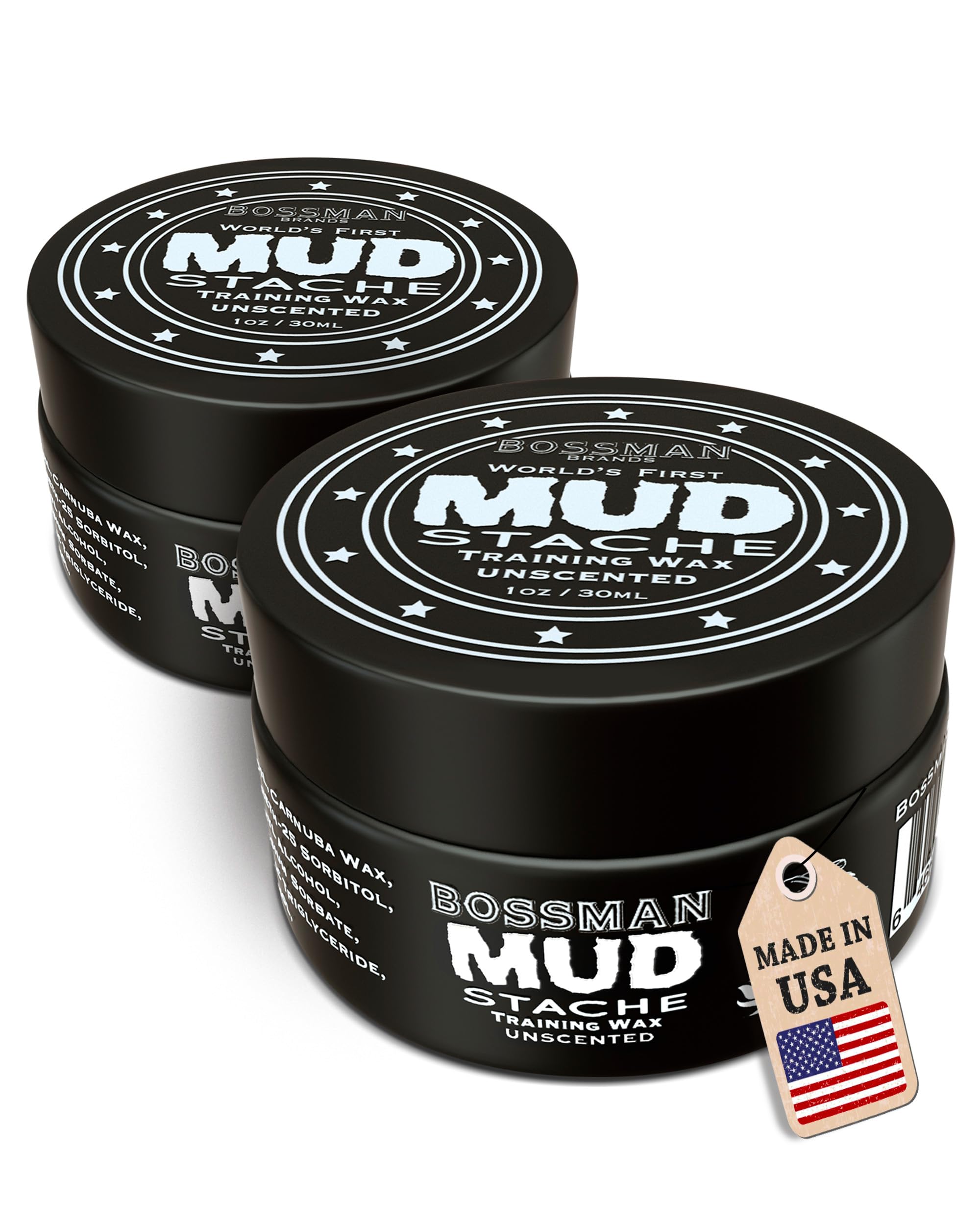 Bossman front packaging showing two tins and matte finish for reliable hold