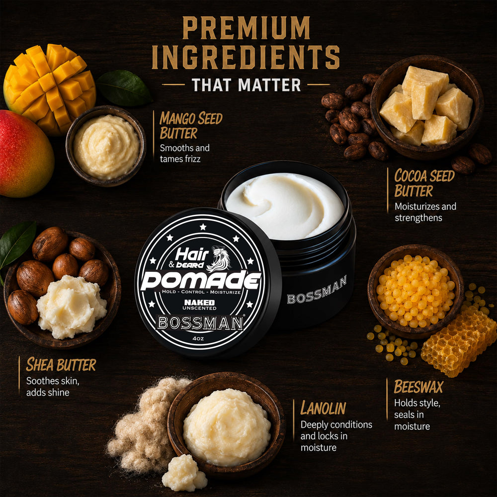 Bossman pomade in hand for size comparison and travel convenience