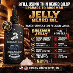 Bossman jelly texture close-up showing spreadable, long-lasting moisture