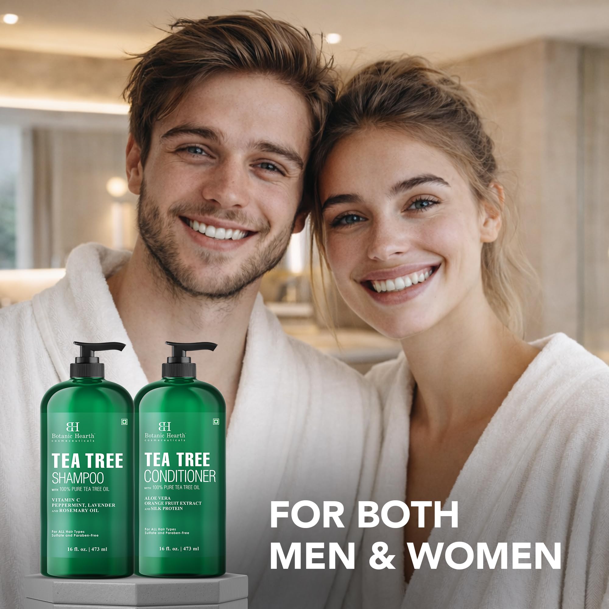 Botanic Hearth in-shower use lifestyle scene showing cooling mint sensation during wash