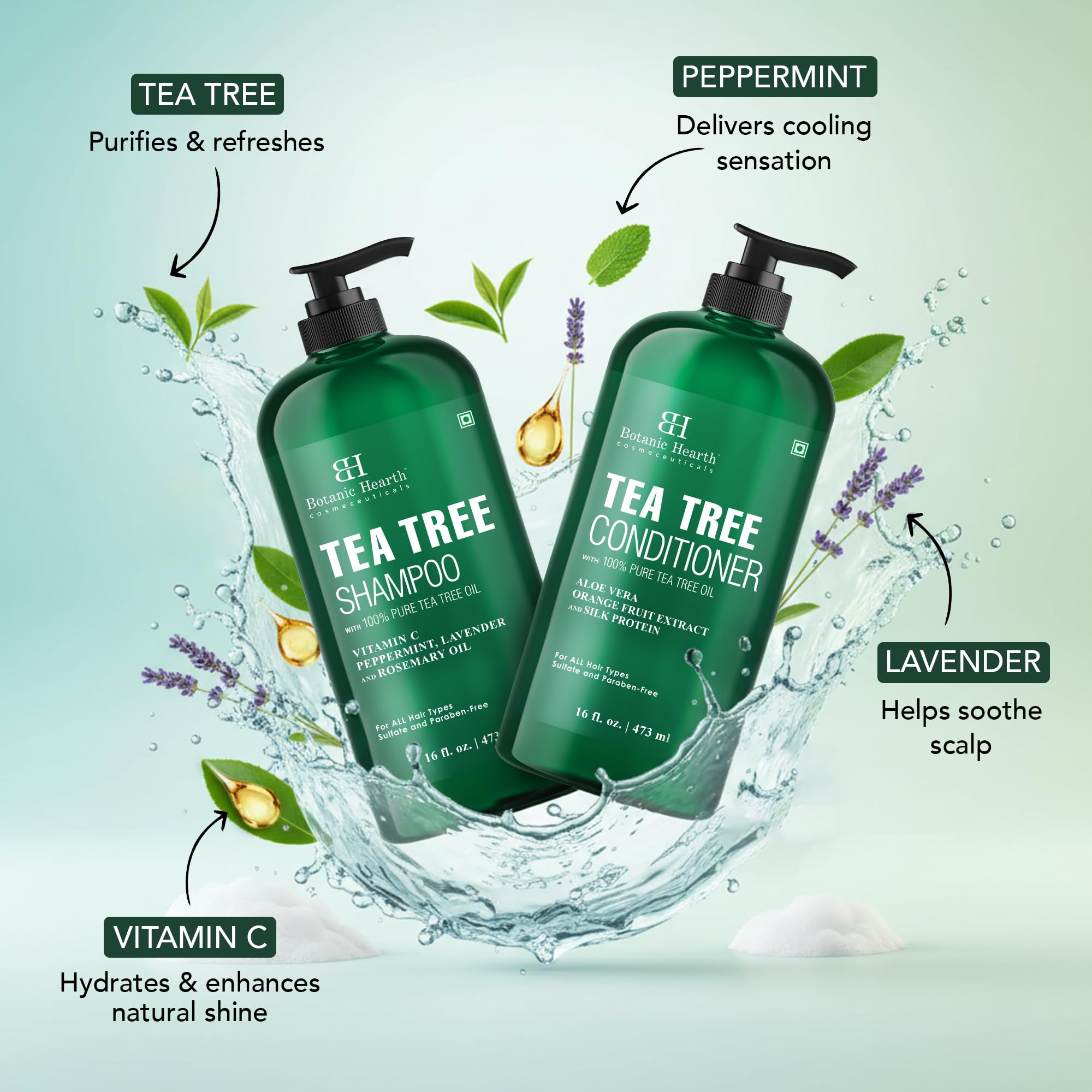 Botanic Hearth shampoo lather texture illustrating gentle cleansing and refreshing foam