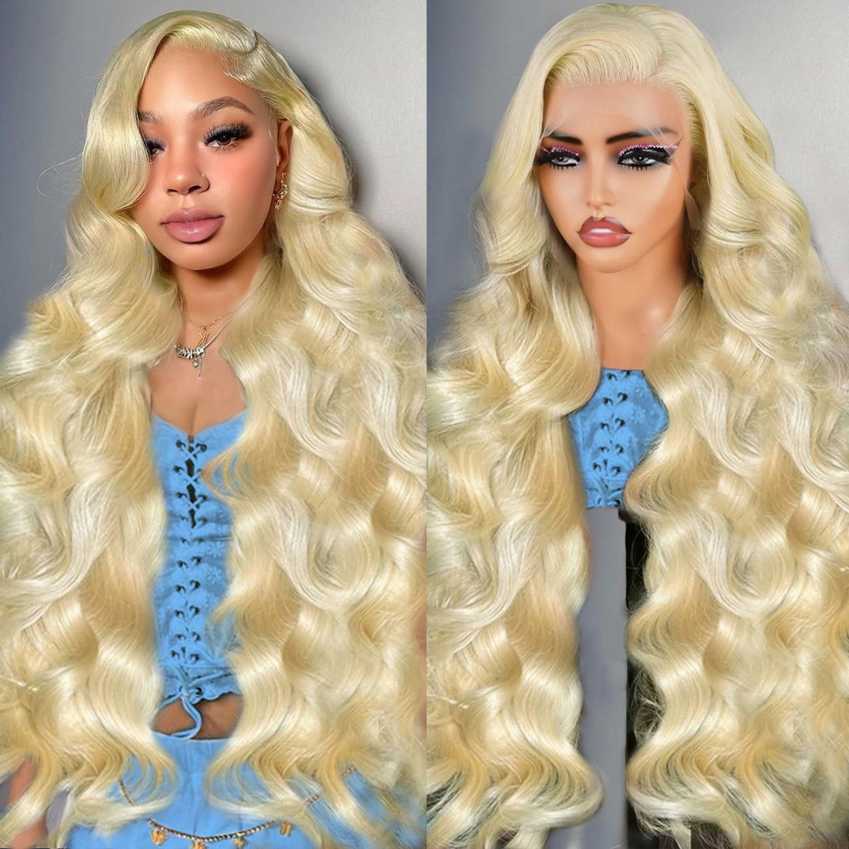 BOTNNS front view 613 blonde wig showcasing natural hairline and full volume