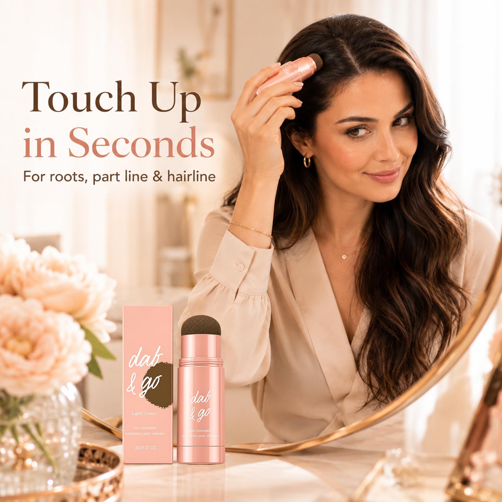 Botou stick inside purse in lifestyle setting for quick on-the-go touch ups