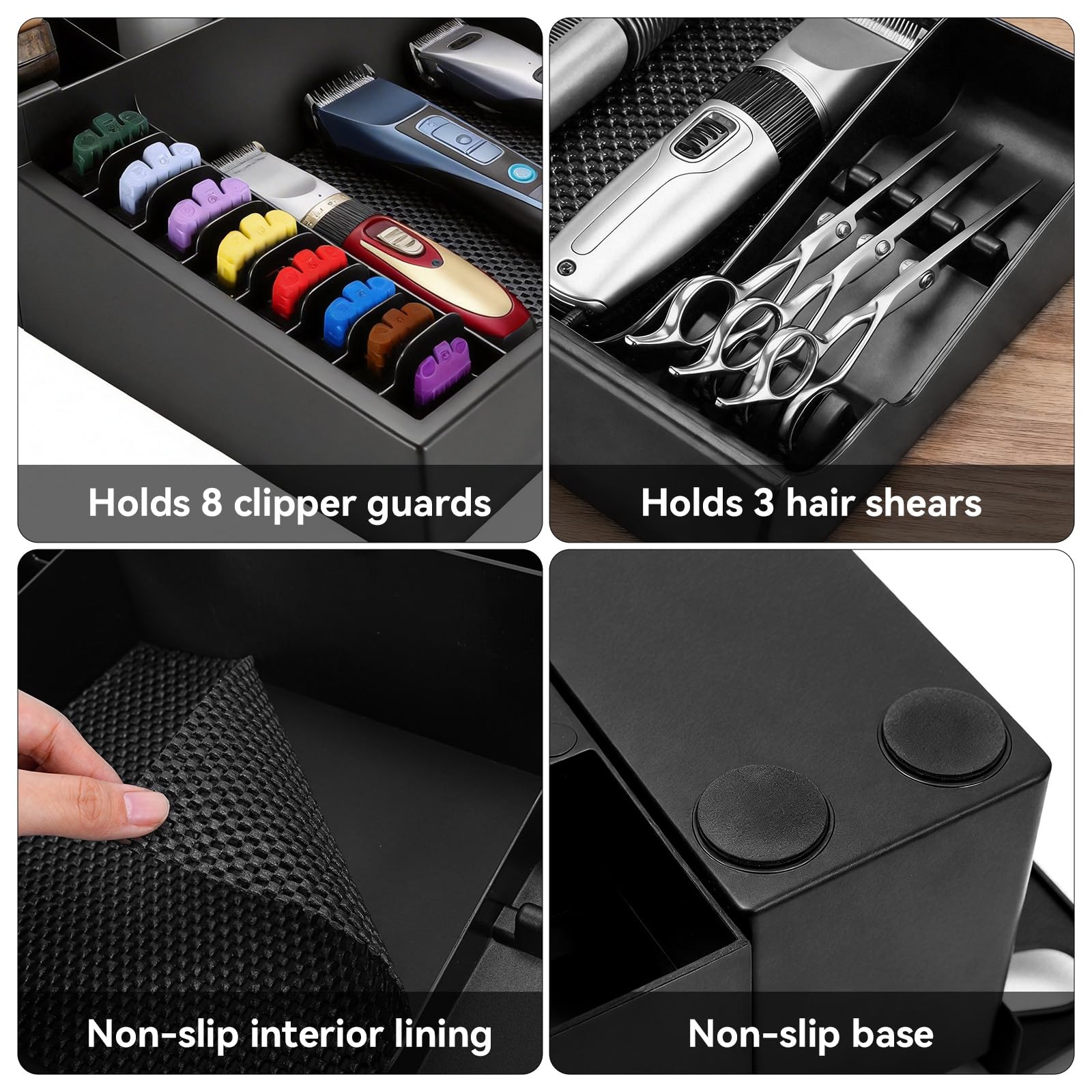 Botyboty organizer in use on a salon chair for faster haircuts