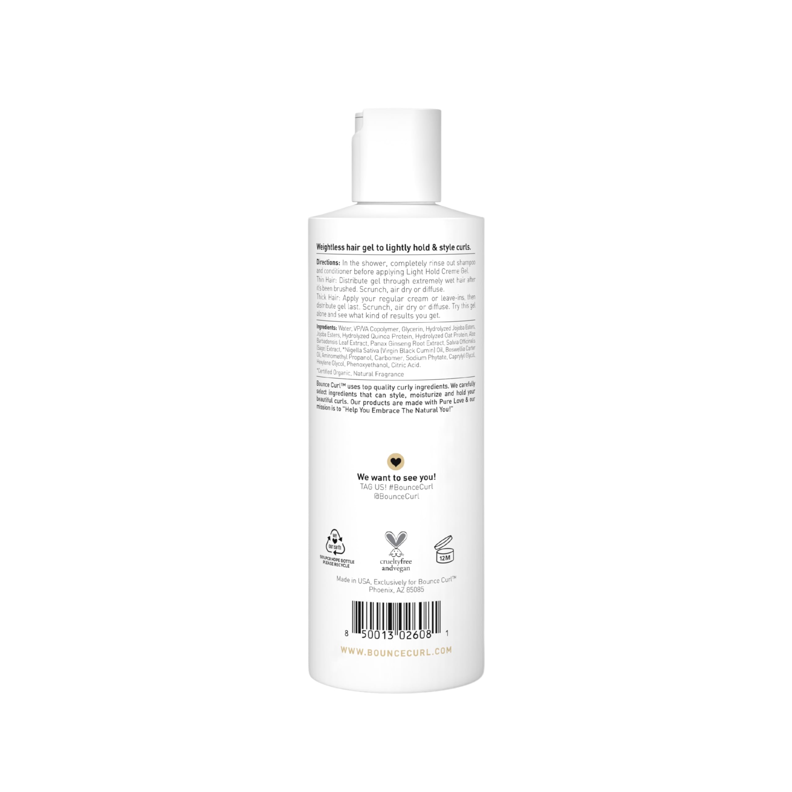 Bounce Curl product staged with tropical fruit, hinting at scent profile