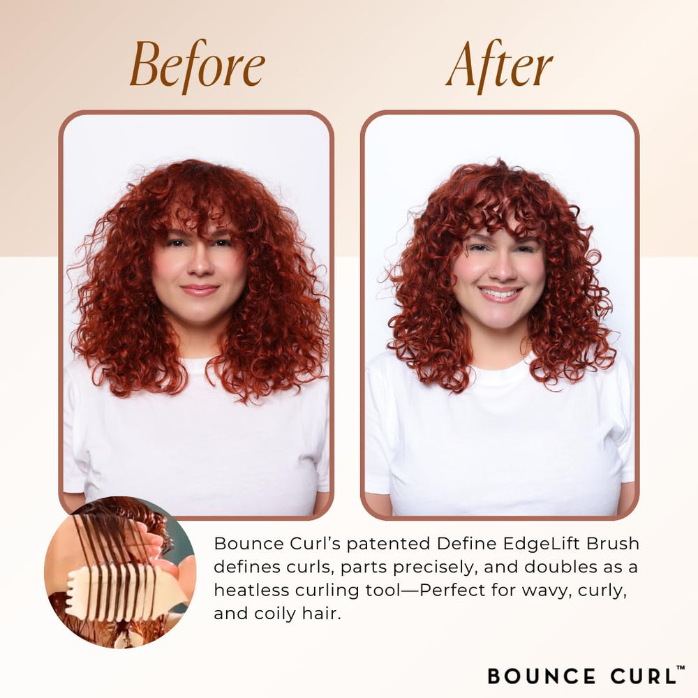 Bounce Curl close-up of vegan boar and round-tip bristles for smooth, defined curls