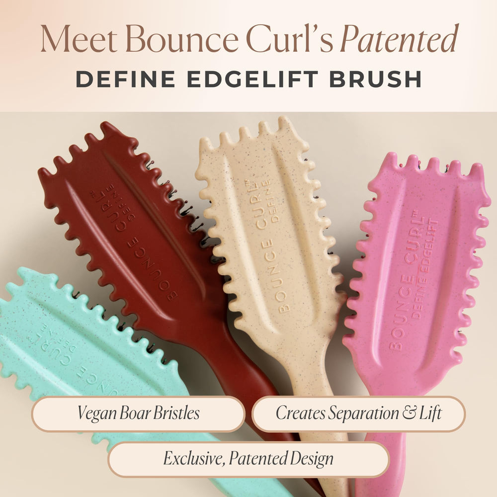 Bounce Curl brush on bathroom counter in lifestyle scene for everyday styling convenience