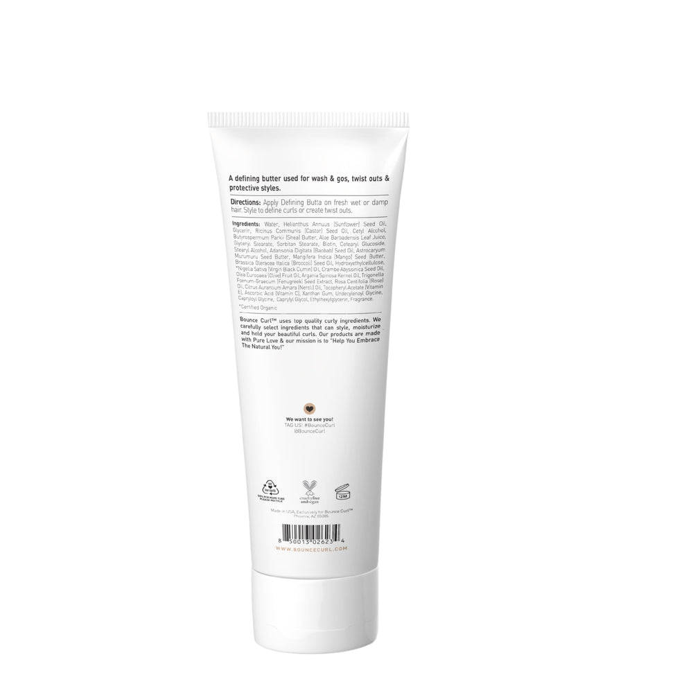 Bounce Curl jar packed in travel pouch demonstrating on-the-go styling