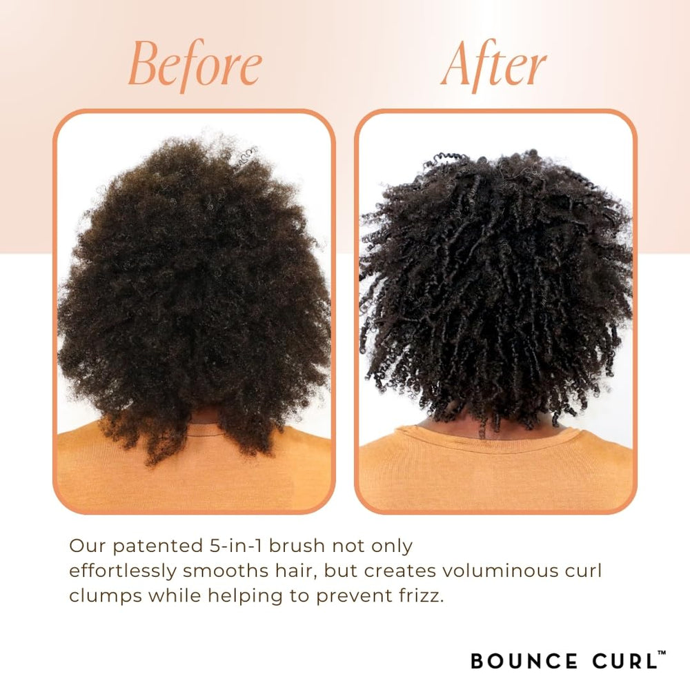 Bounce Curl closeup of vegan boar and round‑tip bristles for smooth glide