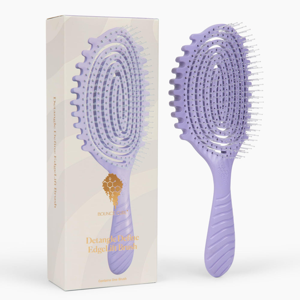 Bounce Curl front view in lavender showing compact brush for gentle detangling