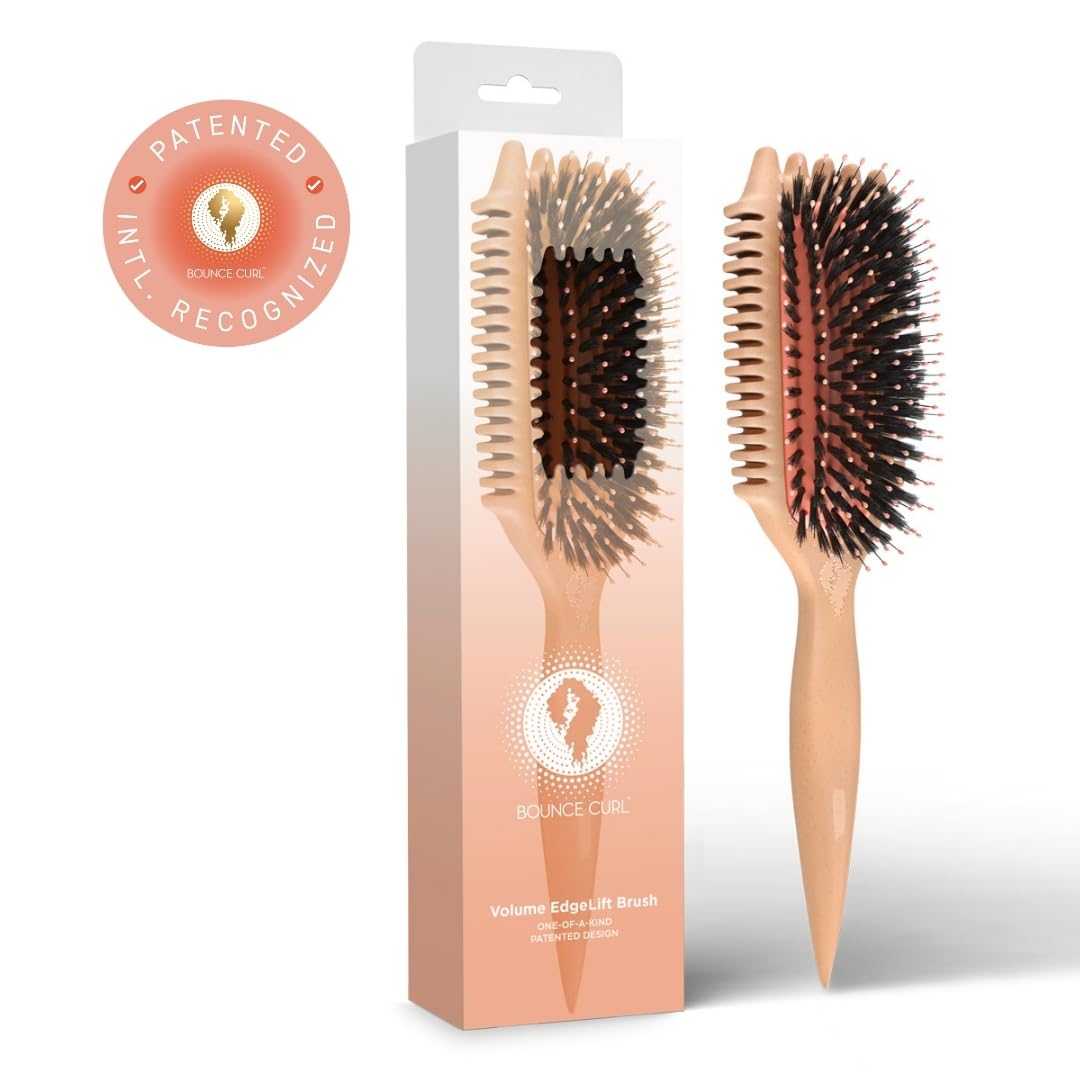 Bounce Curl styled on bathroom shelf for lifestyle appeal and easy access
