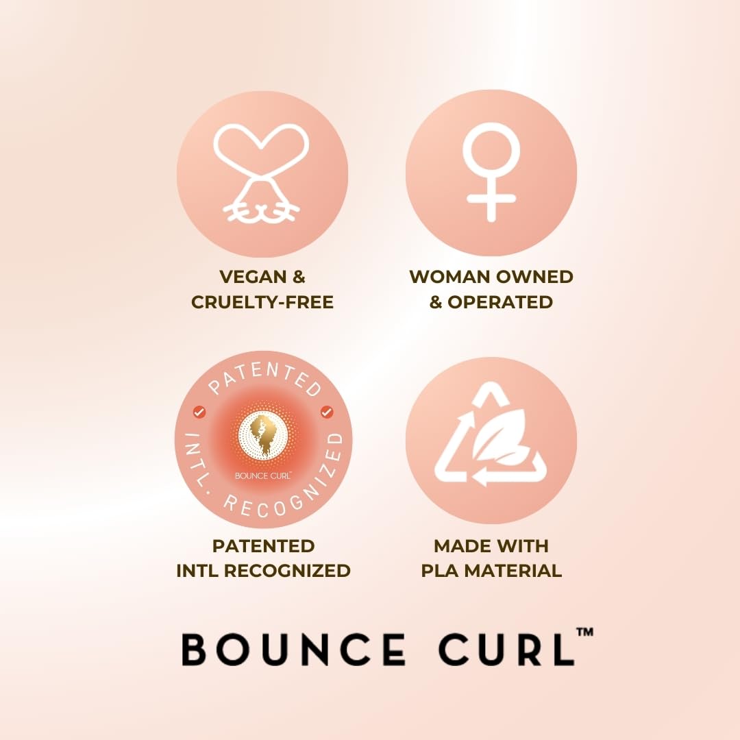 Bounce Curl next to hand showing compact size for travel convenience