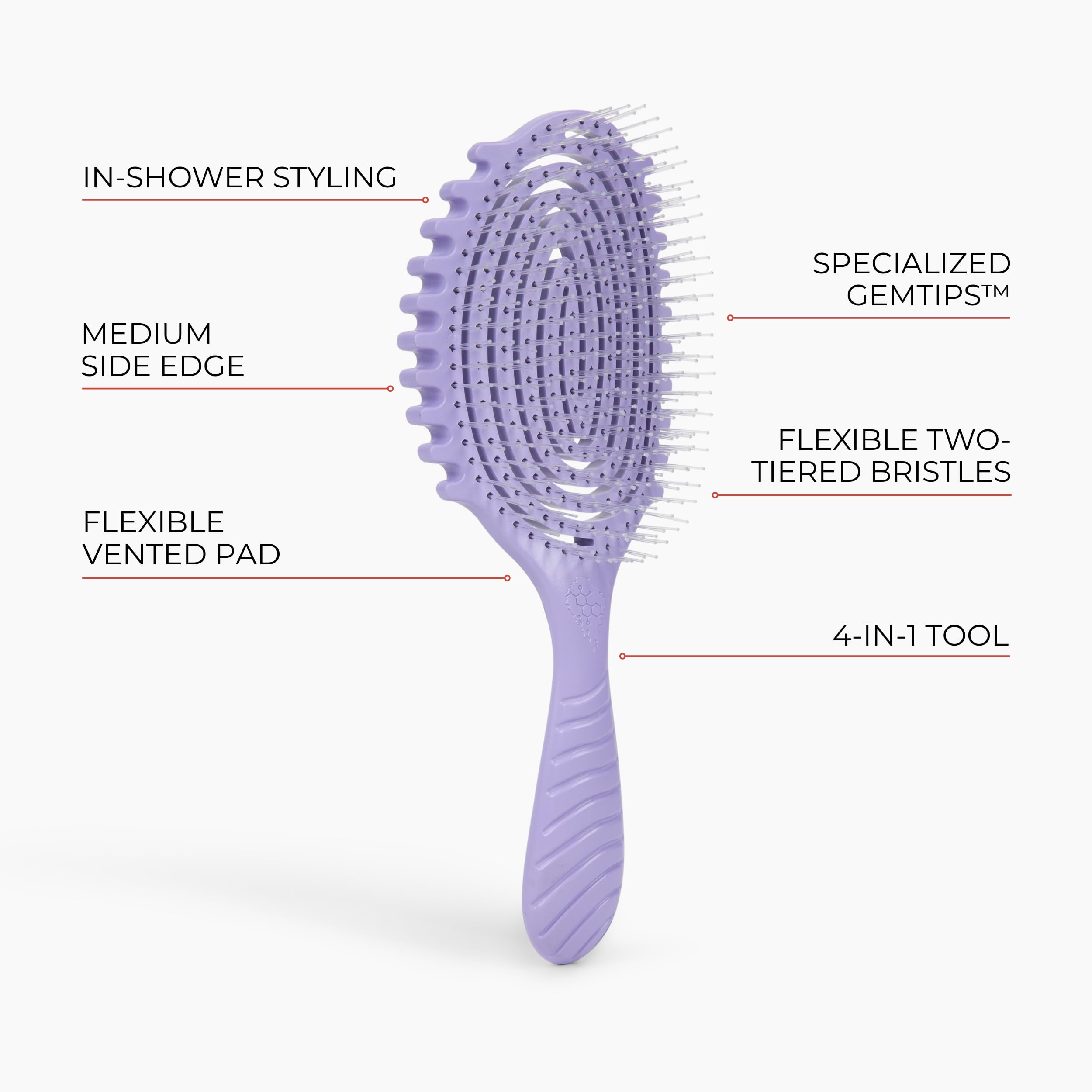 Bounce Curl brush used in shower demonstrating wet-styling and control